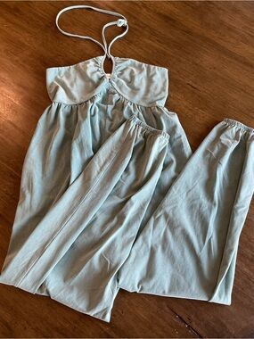NWOT bohme Sage Greenish Halter Jumpsuit